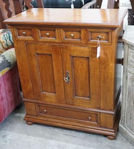 A French provincial style walnut side cabinet, width 79cm, d...