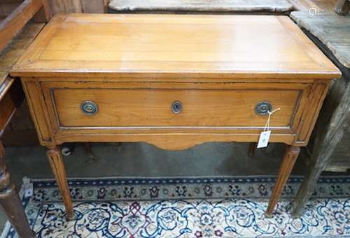 An 18th century style French cherry wood side table, width 9...