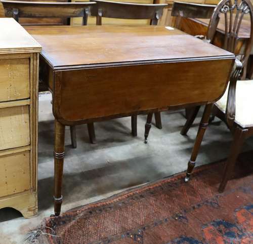 A Regency banded mahogany Pembroke table, width 86cm, depth ...