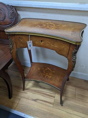 A Louis XV style Kingwood and marquetry inlaid gilt metal mo...