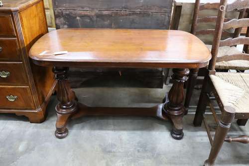 A late Victorian rectangular mahogany centre table, width 10...