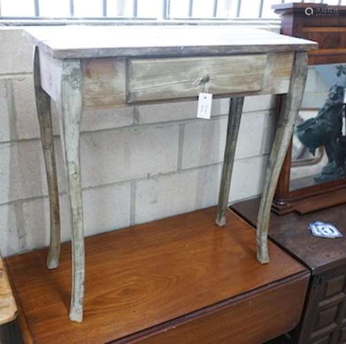 An 18th century style provincial pine side table, width 80cm...