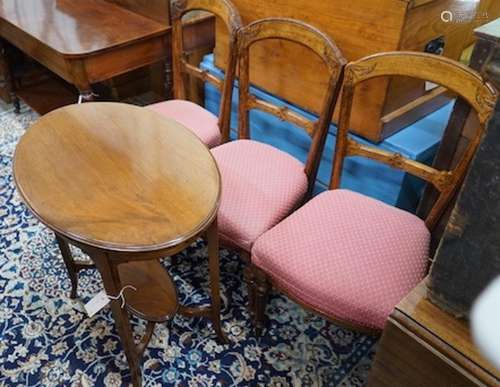 A late Victorian mahogany oval topped occasional table, widt...