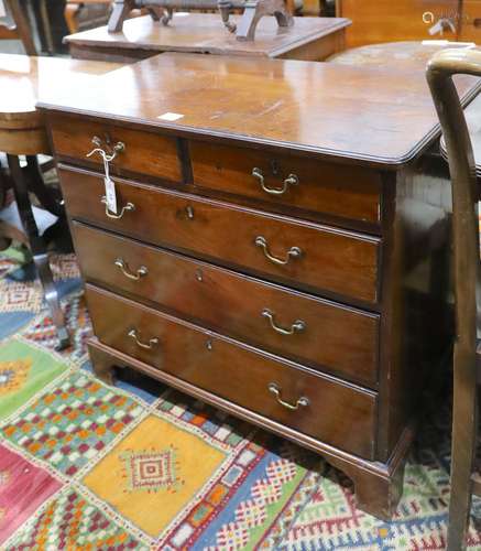 A small George III mahogany chest, width 85cm, depth 47cm, h...