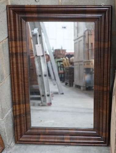 A 19th century rectangular rosewood wall mirror, width 62cm,...