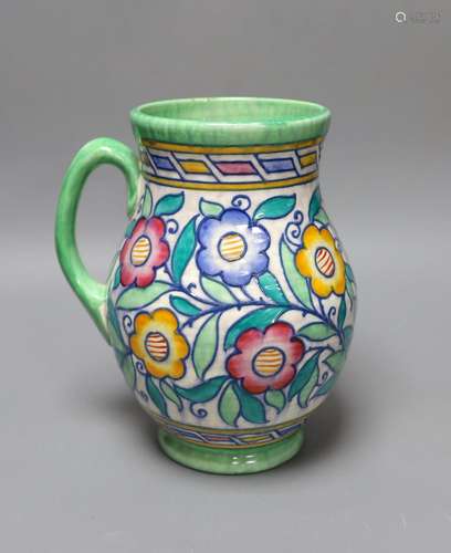 A Charlotte Rhead jug,22 cms high.