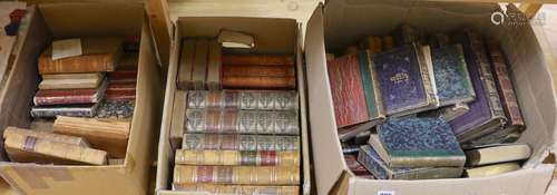 ° ° Three boxes of 19th and 20th century leather bound books