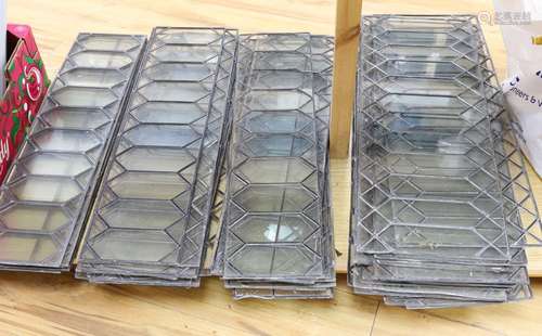 40 assorted leaded glass panels