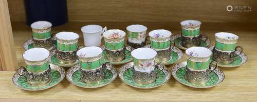 A Hammersley & Co porcelain coffee set with associated s...