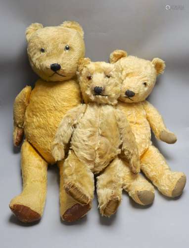 Three British teddy Bears c.1950s including Chiltern Hugmee