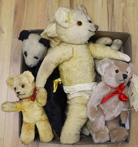 Two limited edition Deans Teddy Bears, three Puppet Bears in...