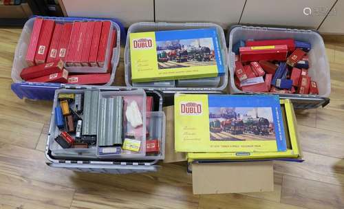 A large quantity of Hornby Dublo carriages, wagons and other...