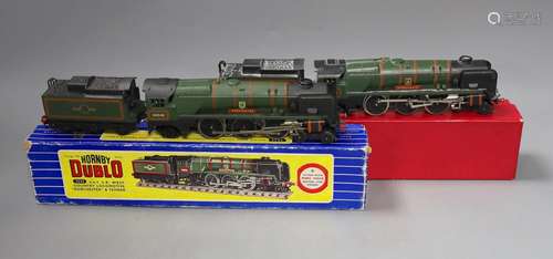 Two Hornby Dublo locomotives and tenders – 3235 4-6-2 S.R. W...