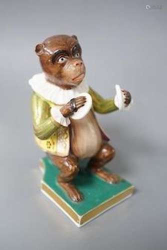 A Derby rare figure from a bear band, c.1820, wearing a gree...