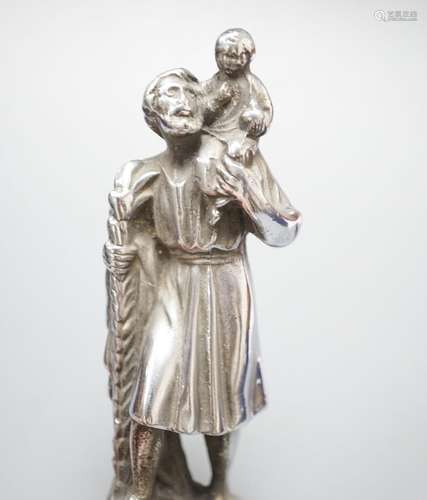 A chrome plated St. Christopher car mascot, circa 1925, 13cm