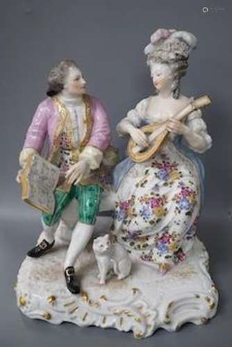 A 19th century Samson of Paris porcelain figure group of a l...