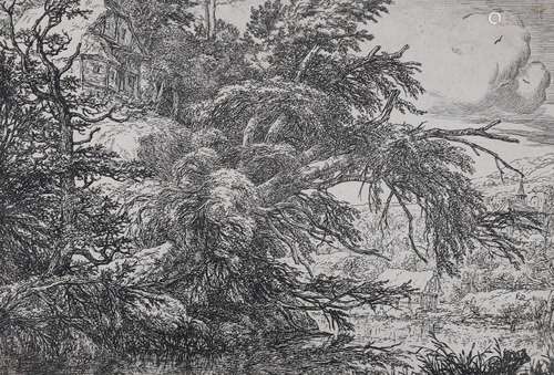 Jacob Isaackszoon van Ruisdael, (c.1629-1682), etching on th...