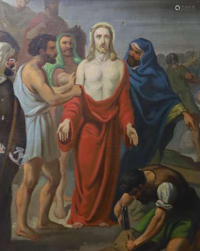 Italian School, oil on canvas, The dispossession of Christ, ...