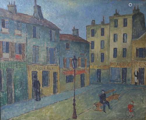 Otto Von Muller, oil on canvas, French street scene, signed,...