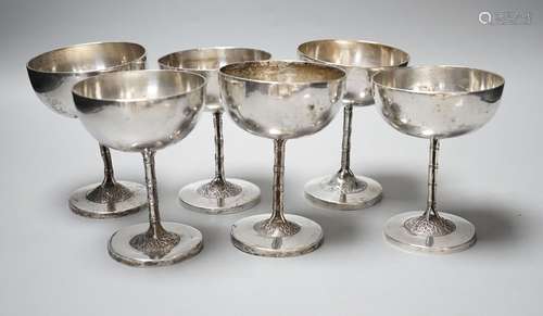 A set of six early 20th century Chinese Export white metal g...