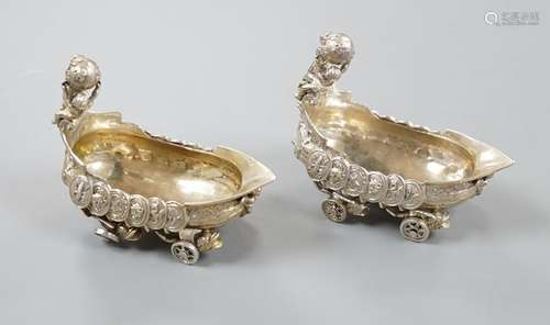 A pair of late 19th/early 20th century Hanau white metal sal...