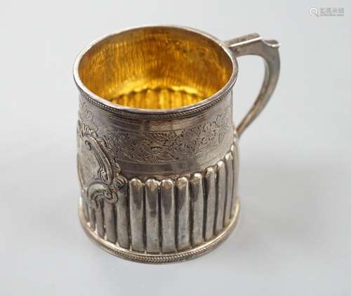 A George IV demi-fluted silver christening mug, with later e...