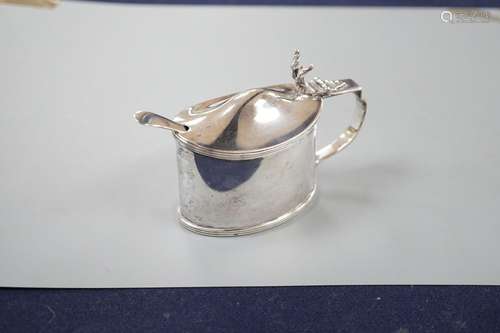 A late Victorian silver oval mustard pot, Stokers & Irel...