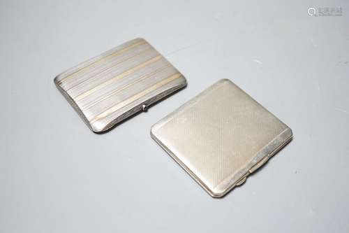 A 1920s silver and two colour yellow metal cigarette case, 9...