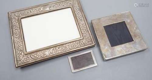 Three modern silver mounted photograph frames, largest 17.9c...