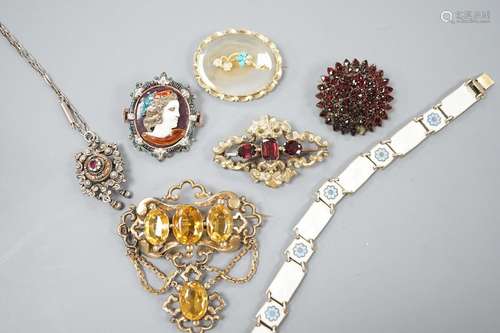 Mixed Victorian and later jewellery, including 15ct, turquoi...