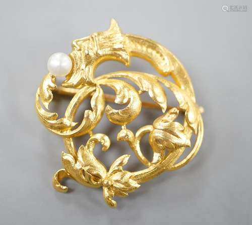 An early 20th century French yellow metal (18ct poincon mark...