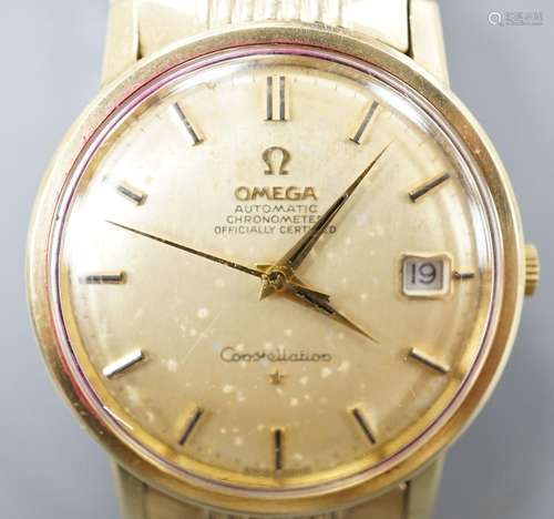 A gentlemans steel and gold plated Omega constellation autom...