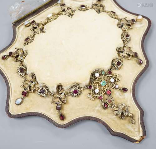 A 19th century Austro-Hungarian? gilt metal, gem, enamel and...