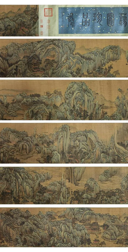 A Chinese Hand Scroll Painting By Qian Weicheng