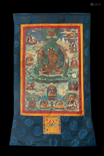 A Tibetan Thangka Depicting Indian Adept