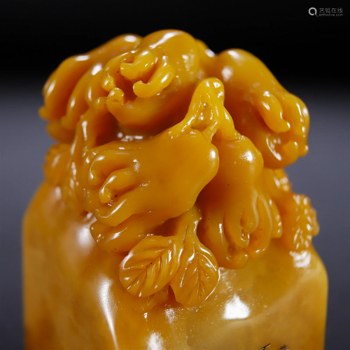 A Chinese Carved Tianhuang Beast Seal Qing Dyn.