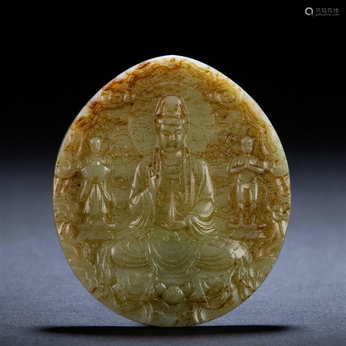 A Chinese Carved Jade Panel