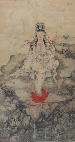 A Chinese Scroll Painting By Ding Guanpeng