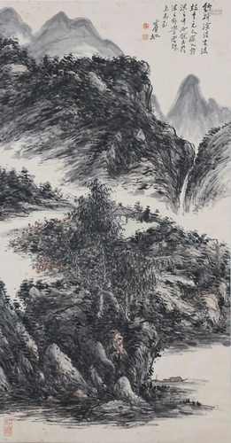 A Chinese Scroll Painting By Huang Binhong