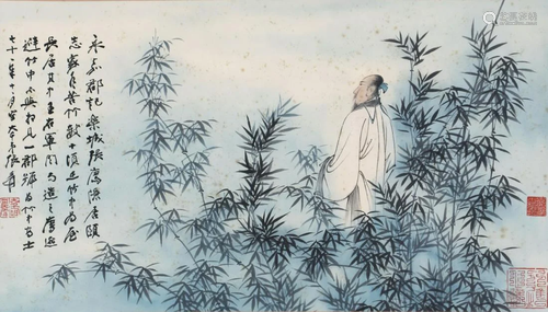 A Chinese Scroll Painting By Zhang Daqian