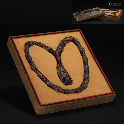 A Chinese Carved Aloeswood Necklace Qing Dyn.