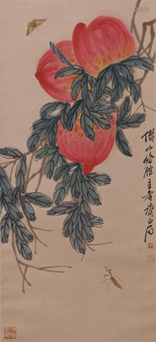 A Chinese Scroll Painting By Qi Baishi