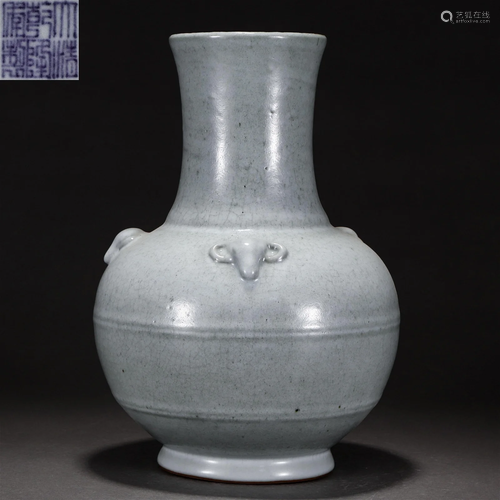 A Chinese White Glazed Zun Vase Qing Dyn.