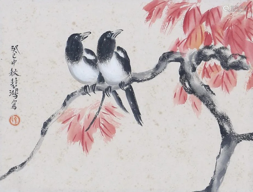 A Chinese Scroll Painting By Xu Beihong