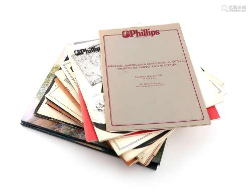 A collection of silver auction catalogues, Christies, Bonham...