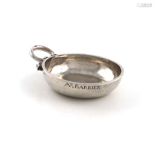 An 18th century French silver wine taster, makers mark I.B, ...