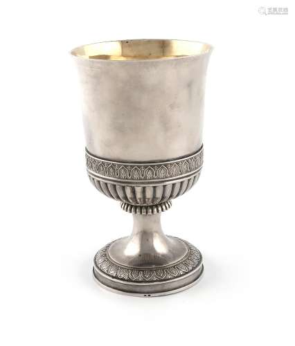 A 19th century continental silver goblet, makers mark only M...