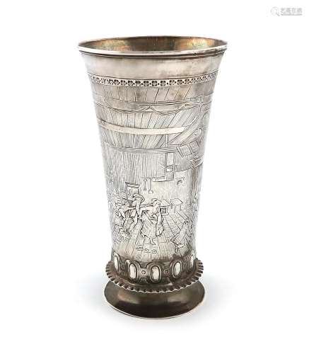 A 19th century continental silver beaker, with import marks ...
