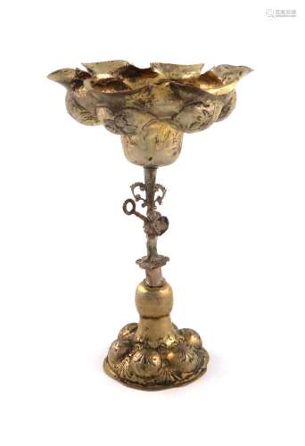 A late 17th century German parcel-gilt silver goblet, probab...