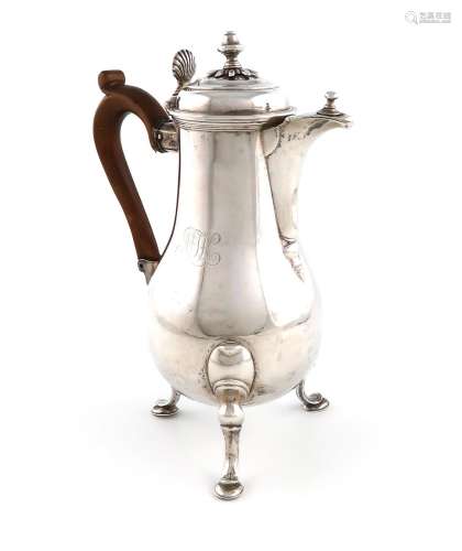 An 18th century Swiss silver coffee jug, by Jean Redard, Neu...